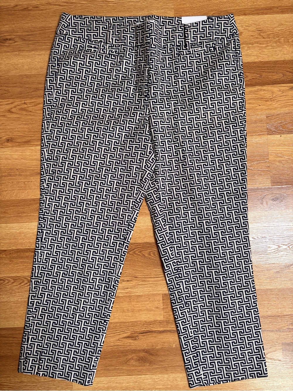 LOFT Ann Taylor The Riviera Pant Cropped Marisa Fit Navy Blue & White Size 12
